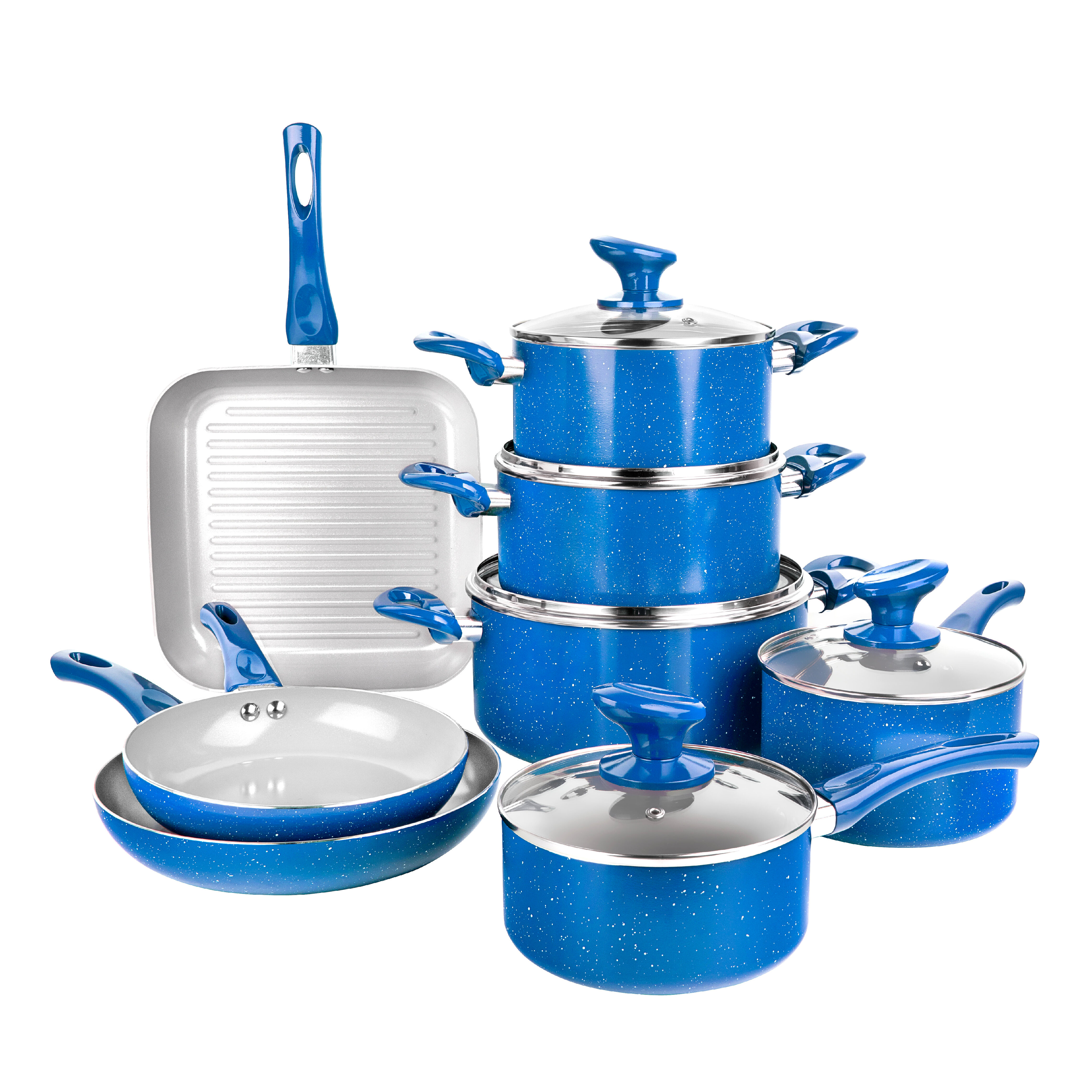 Best Buy: Granitestone Non Stick 10pc Cookware Set Blue 7036