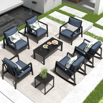 Ensemble de conversation avec canapé berçant et table basse 8 pièces Brandtley