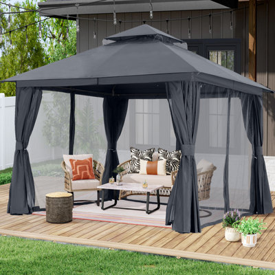 Pavillon de jardin en acier de haute qualité avec toit souple