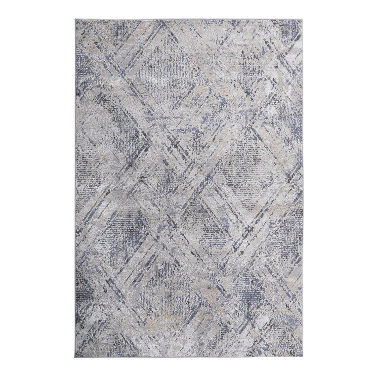NAAR PAYAS Collection Blue/Grey /Geometric Non-Shedding Living Room Bedroom Dining Home Office Stylish and Stain Resistant Area Rug