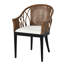 Chaise d'appoint rembourrée en rotin