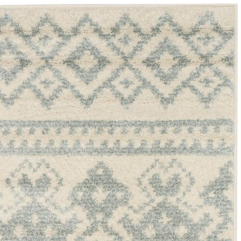 Tapis ivoire / ardoise Wynn, Tapis de couloir 2 pi 6 po x 10 pi
