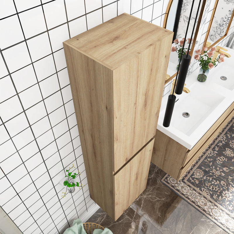 Armoire de salle de bain murale Skoura, Chêne naturel