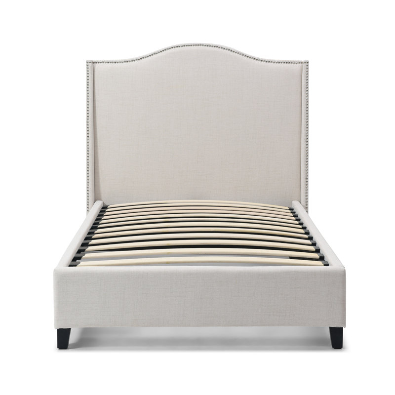 Hampton  Wingback Bed, Linen, Twin, Cream