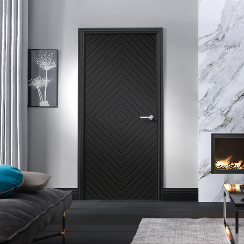 Porte standard lambrissée, Noir anthracite, 42 po x 80 po