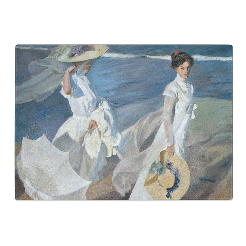 Women Walking on the Beach by Joaquin Sorolla Y Bastida Chopping Board, 0.4cm H x 28.5cm W x 39cm L