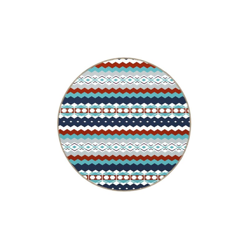 Tapis décoratif géométrique triangulaire bleu clair moderne, Tapis de couloir 3 pi 3 po x 6 pi 7 po inclus