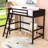Twin Size Loft Bed with Ladder and Guardrails-58554423