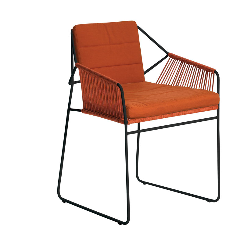 Sandur Outdoor Dining Armchair, White, Terra Cotta Rope/Anthracite Frame