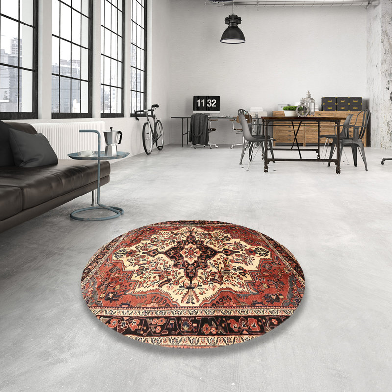 Tapis brun Southwestern, Rond 4 pi
