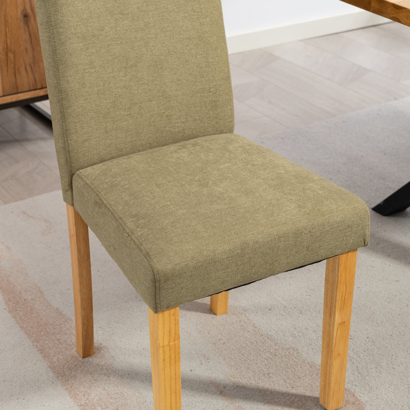 47.5cm H Polyester Upholstered Upholstered Back Parsons Chair, Green