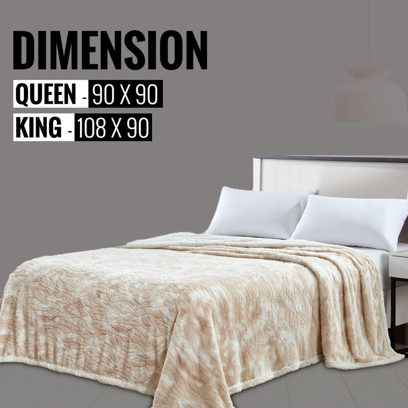 Couverture en fausse fourrure Ben & Jonah, beige Alaska, grand - Jeté en sherpa douillet et doux