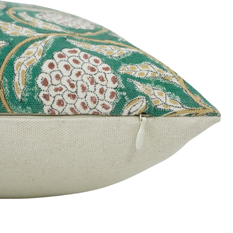 Housse de coussin réversible en coton Floral, Carré, H 20 po x l 20 po
