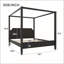 Grand lit plateforme à baldaquin en bois avec tête de lit et pieds de soutien, noir, durable et élégant pour les chambres modernes-129512981-129512980