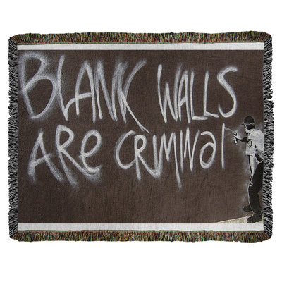 Banksy Graffiti Hand Woven Throw Blanket