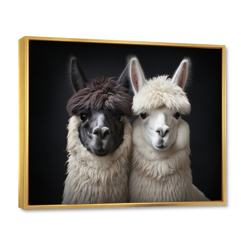 «Two Alcapas Graceful Guardians III», reproduction sur toile, Cadre flottant doré, H 34 po x l 44 po x P 1,5 po