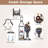 5-Tier Freestanding Wine Rack with RGB LED Light Metal Frame Glass Holder Home Bar Storage Shelf