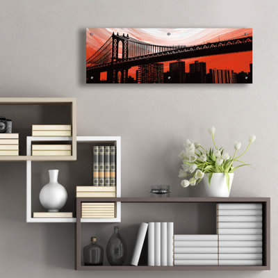  «Manhattan Bridge Aura» par Erin Clark, art mural en verre acrylique, 36 po x 12 po