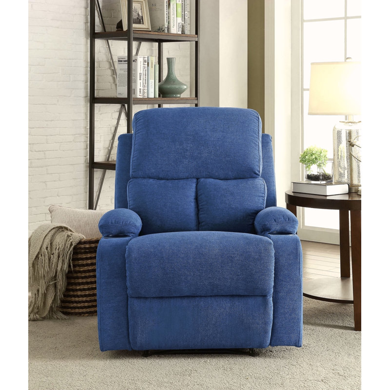 Fauteuil inclinable avec porte-gobelet, Bleu