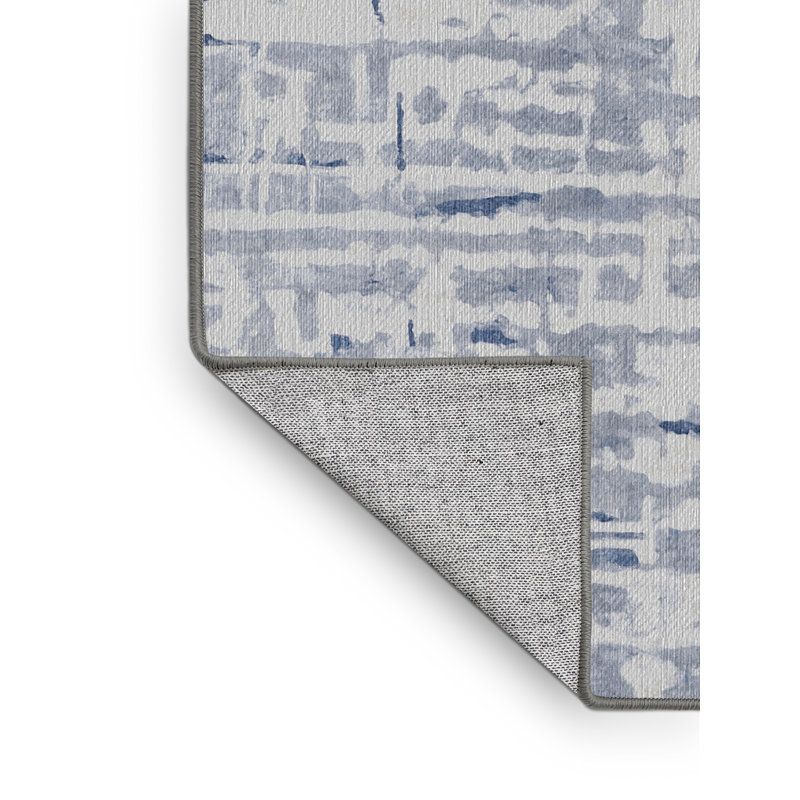 Machine Washable Gray Area Rug, Rectangle 5' x 7'