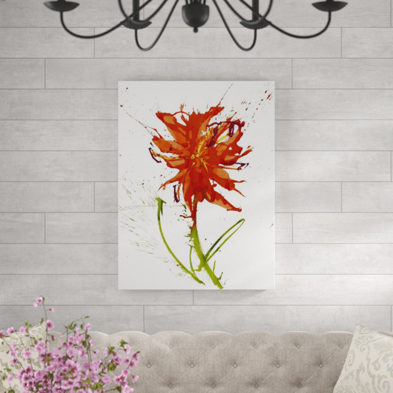 «Gestural Florals VII» par Paul Ngo - impression, Couche de verre, H 32 po x l 24 po