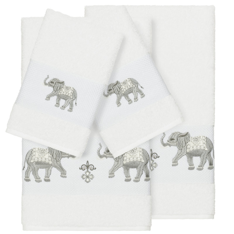 Quinn Turkish Cotton Towel Set, White, 4 Piece Towel Set