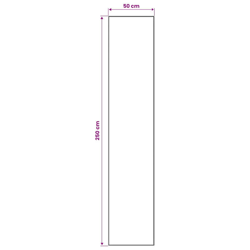Area Rug, Runner 50 x 250 cm, Black