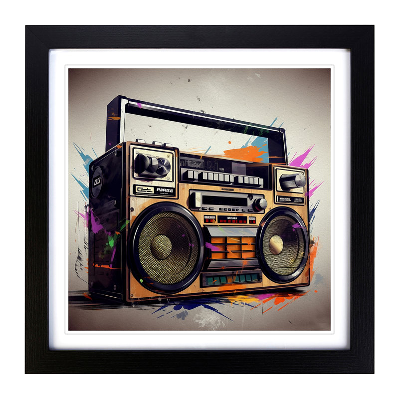 Single Picture Frame Print on Wood, Black