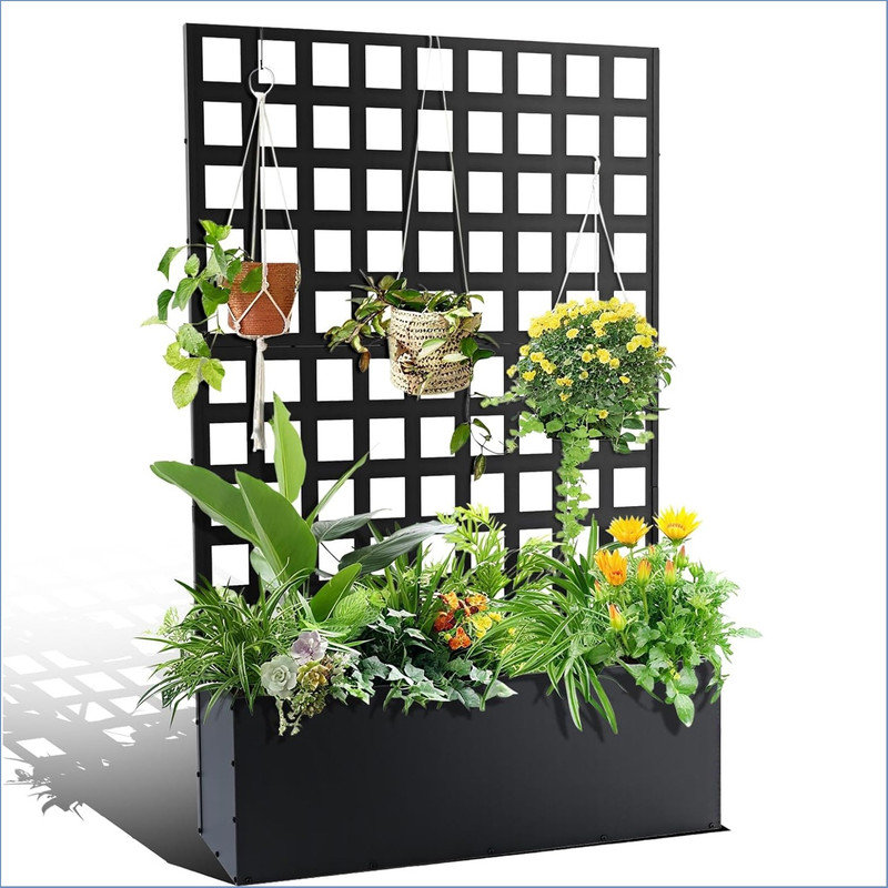 Metal Raised Garden Bed, Black