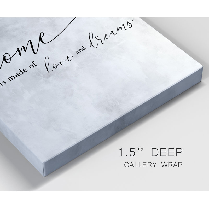 A Home - Reproduction d'art textuel sur toile tendue, H 32 po x l 24 po