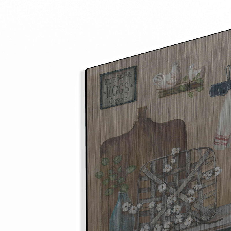 «Farmhouse Kitchen» par Pam Britton, art mural en métal, 36 po x 24 po, H 12 po x l 16 po