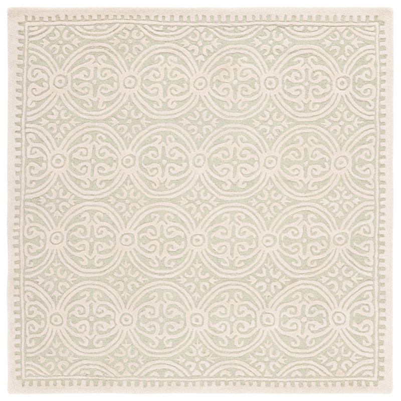 Steve Cambridge Hand Tufted Wool Geometric Rug, Square 8'