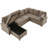 109.9"Chenille Sectional Sofa Bed U-Shaped Brown
