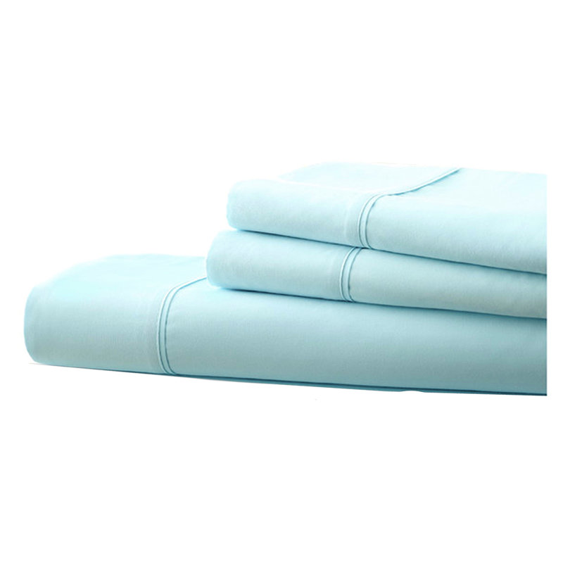 Ensemble de draps en micro-fibre, Turquoise, Ensemble de draps pour taille de lit simple avec u