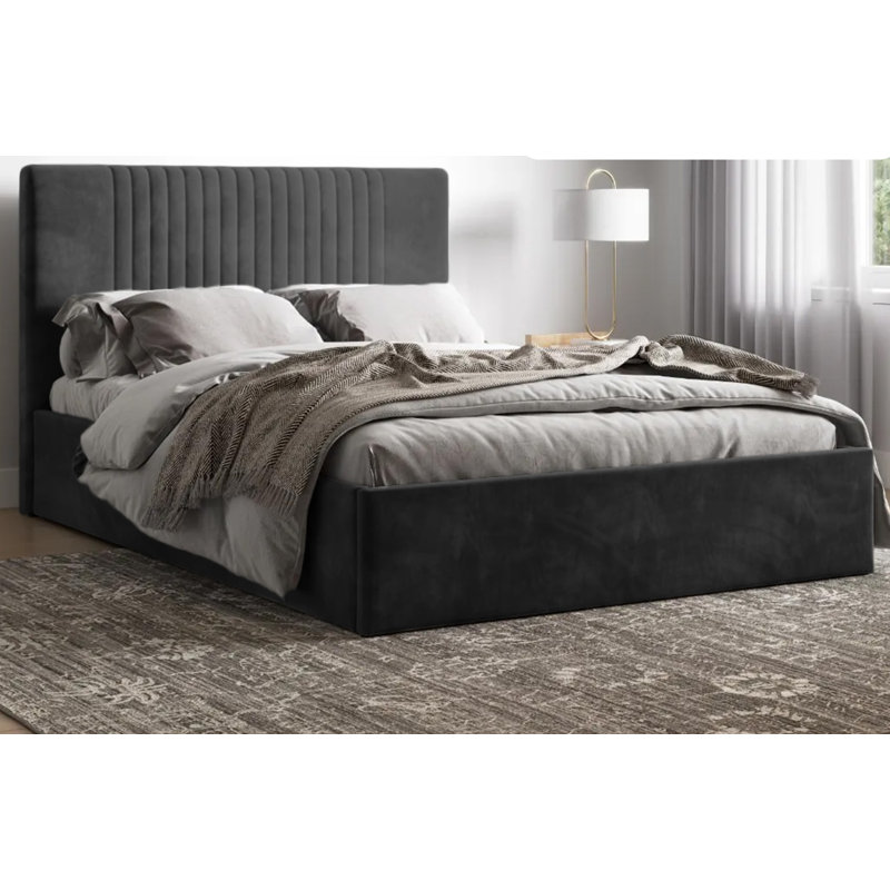 Upholstered Ottman Storage Bed Frame, Black, Small Double (4')
