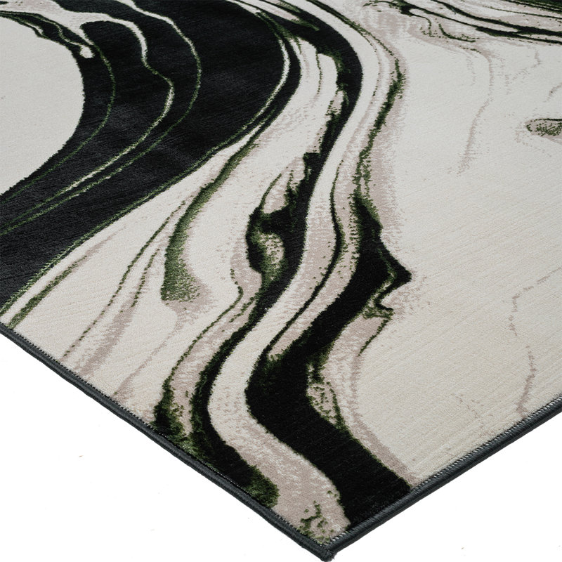 Modern Abstract Area Rug – 100% Polyester, Antistatic, Soil & Water Repellent, Colourfast Living Room Carpet