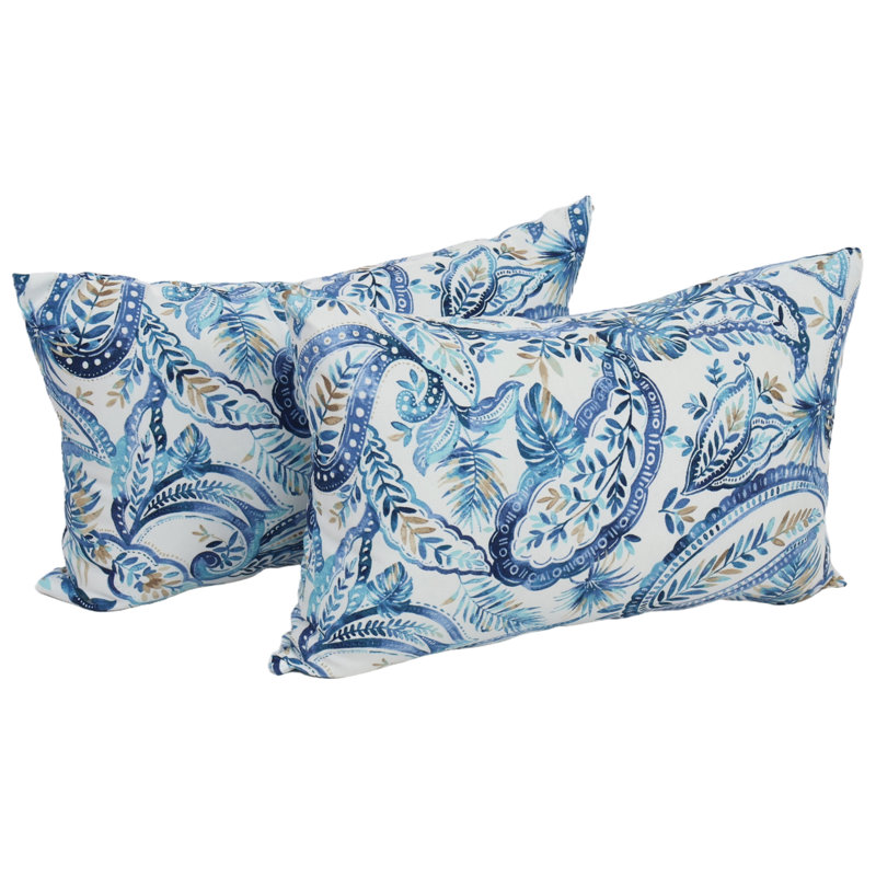 Rectangular Outdoor Lumbar Pillow, Faylinn Lapis