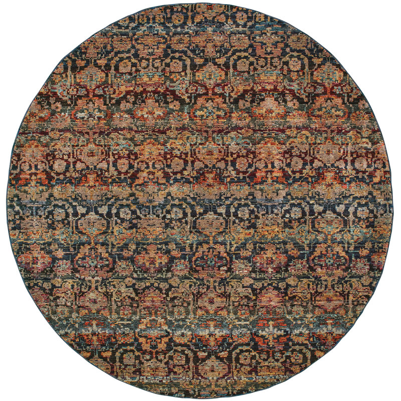 Tuma Abstract Indoor Rug, Round 7'10"