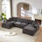 Chenille Cloud Sofa, Freely Combinable-717653421
