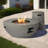Steel Propane Fire Bowl Outdoor Round Propane Fire Pit with Tank Holder