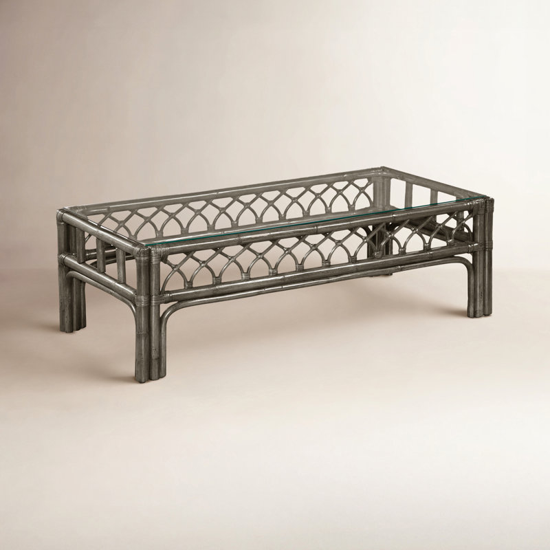 Edgewater Glass Cocktail Table, Stone Hearth