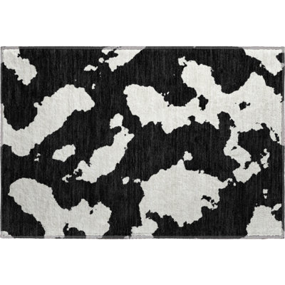 Premium Machine Washable Prisco Black Rug