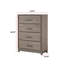 Commode de rangement contemporaine à 4 tiroirs en chêne gris avec poignées en métal