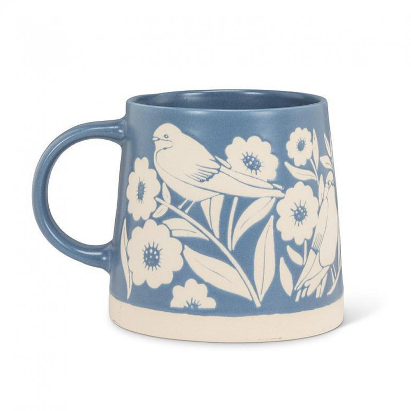Wide Base With Leaves & Birds Mug