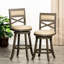 Tabouret de comptoir gris patiné de 24 po avec siège pivotant et cuir - hauteur de mobilier durable et confortable français-1535857974-1535857976
