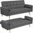 Moda Form 185CM 3 Seater Convertible Settee Sofa Bed With Armrests and 2 Bolster Pillows,-995110492