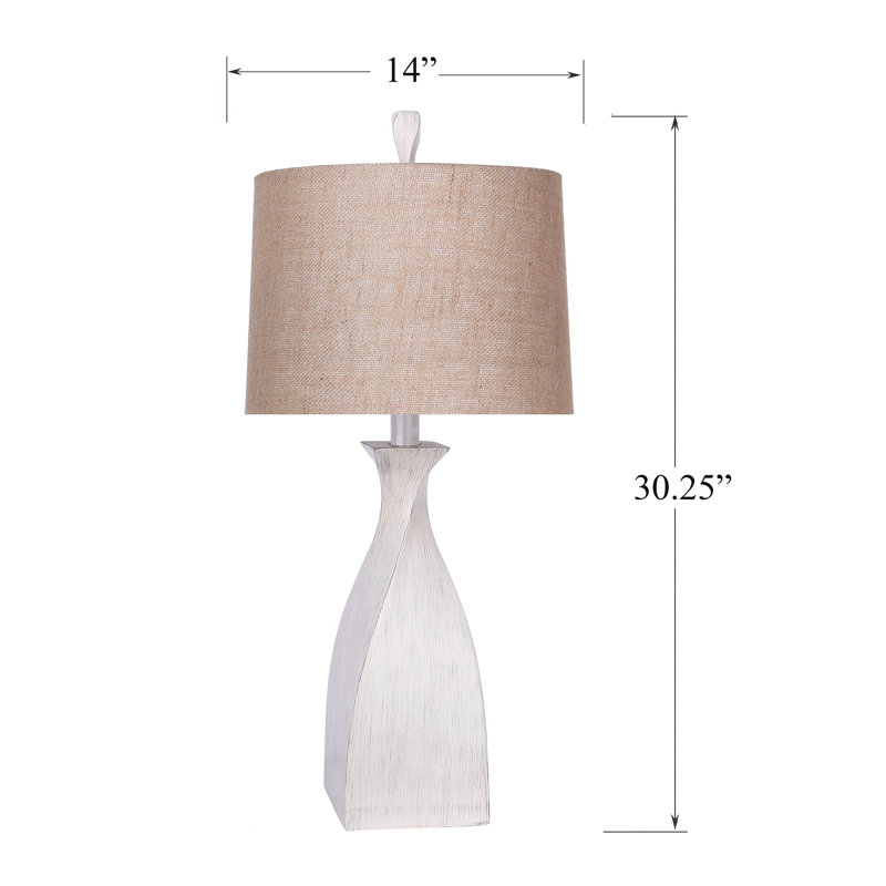 Ensemble de lampes de table 30,25 po Aroha Andrieka, Blanc délavé, Toile de jute naturelle
