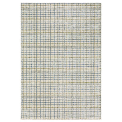Genesis Distressed Plaid Blue/Green Area Rug