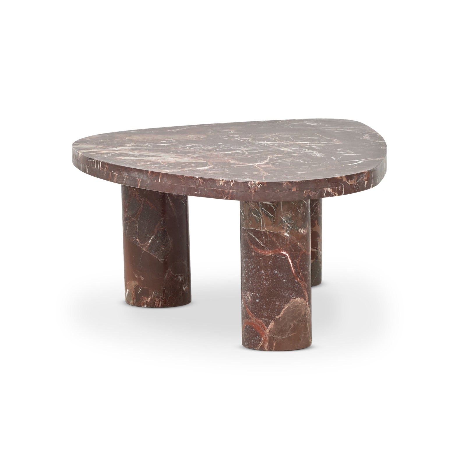 Moraga Genuine Marble Coffee Table, 15" H x 48" L x 30" W, Merlot Marble