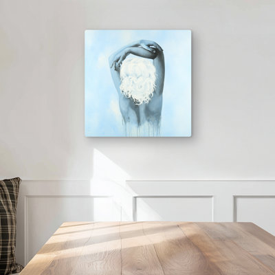 Sweet Woman - Gray Modern Metal Print for Home Decor